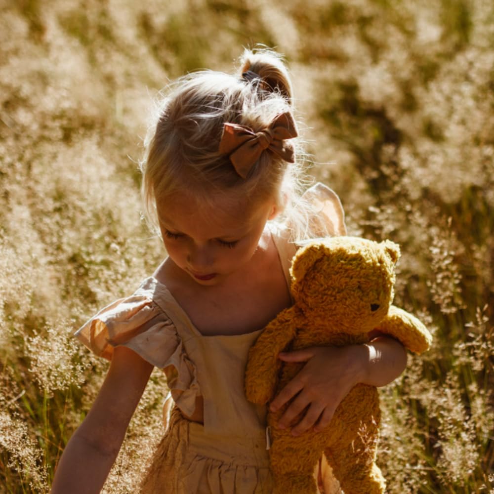 Moonie Veilleuse bio en forme d'ours colibri – Cappuccino Natur | Veilleuse pour bébé à bruit blanc | Aide au sommeil dès la naissance | Couette sonore apaisante avec capteur de pleurs | Lavable en