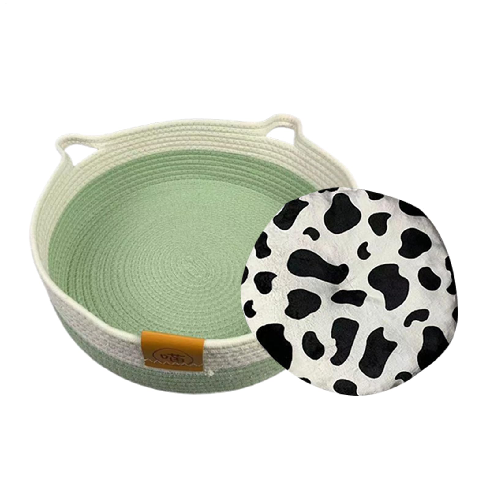 Panier tressé pour chat d'intérieur lavable anti-odeur