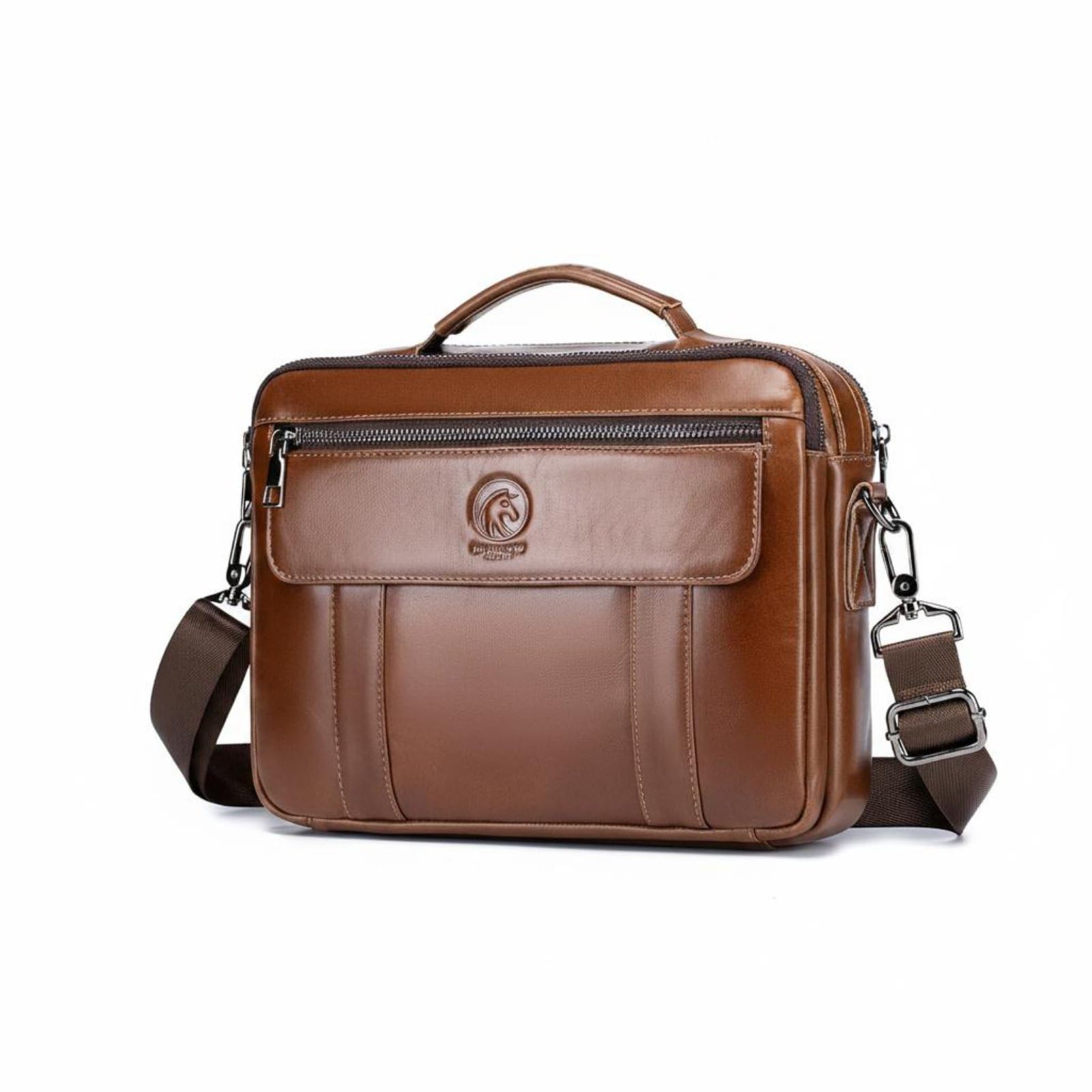 Borsa Porta PC Laptop Cartella Lavoro Valigetta Ufficio in Pelle Scomparti Multipli Tracolla Regolabile E Manico Robusto Adatta a Professionisti Pendolarismo Viaggi d'Affari Uso Quotidiano