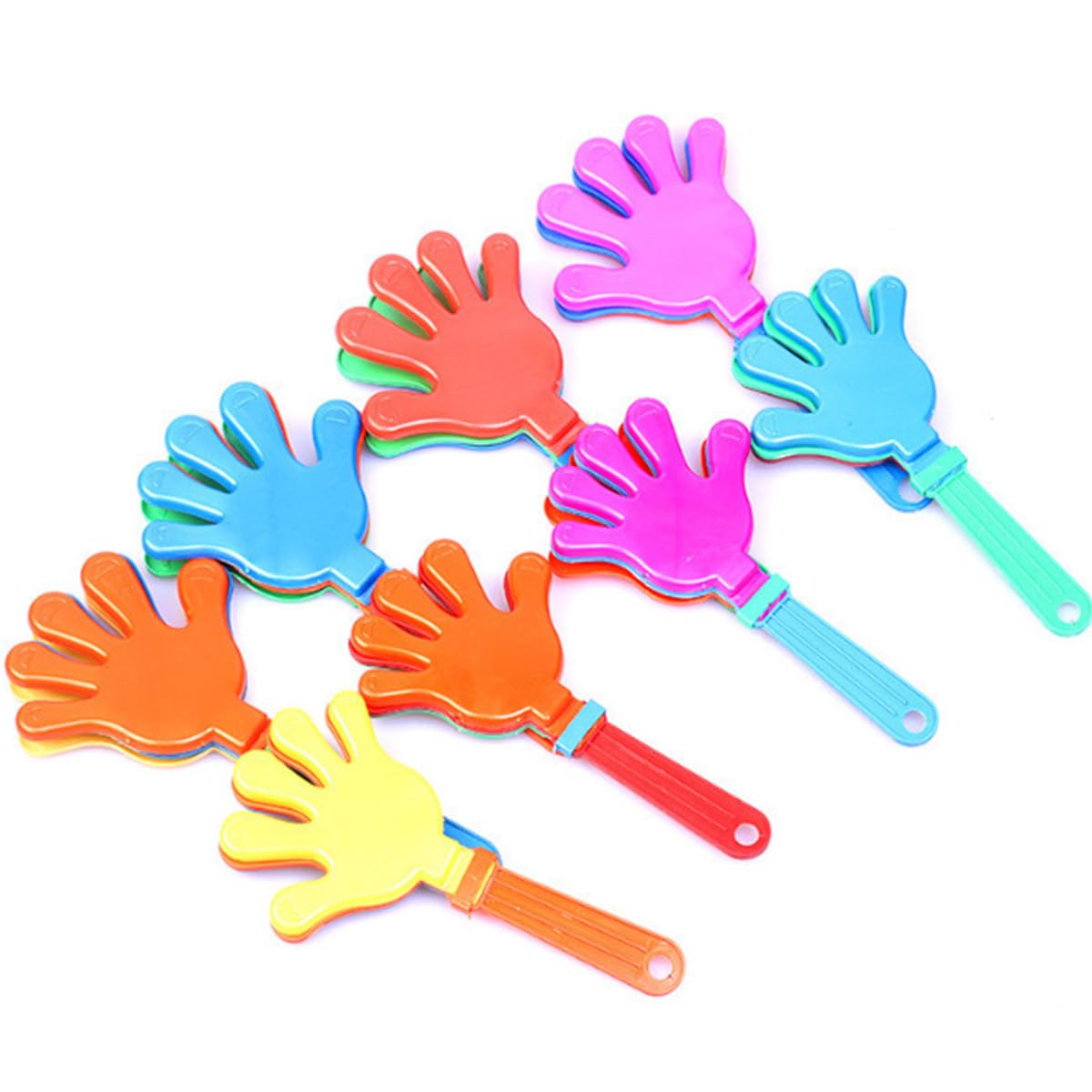 60 Packs of Clappers Plastic Noise Makers, Colorful Plastic Hand Clappers - Ideal Party Favors for Ultimate Fun, Perfect for Sporting Events, Birthday Bashes, Party, and Graduation Celebrations.