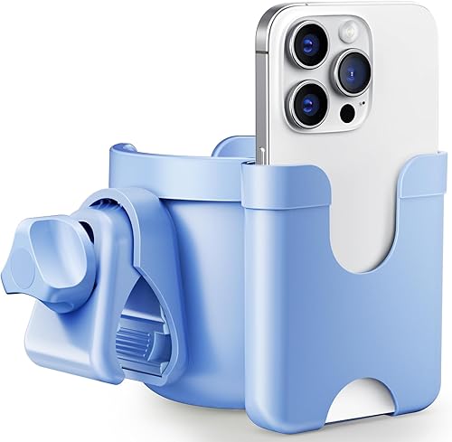 Vista 25 de Guiseapue Portavasos para caminante: Accesorio para portavasos de cochecito con soporte para teléfono, accesorios para silla de ruedas/cochecito