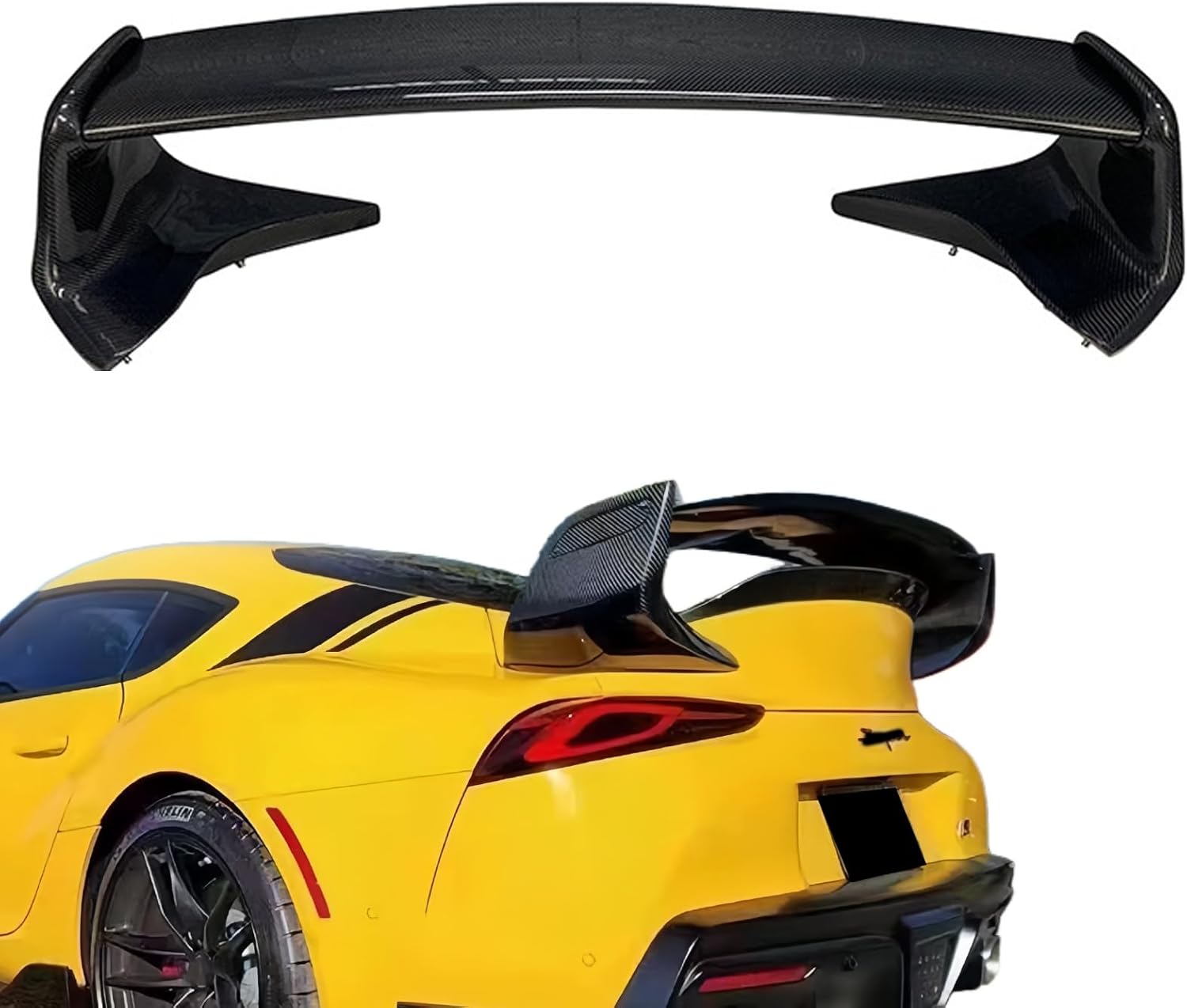 Carbon Fiber Rear Wing Spoiler Compatible with Supra A90 2020-2024 Rear Trunk Lip Spoiler Wing Vehicle Body Styling Kit