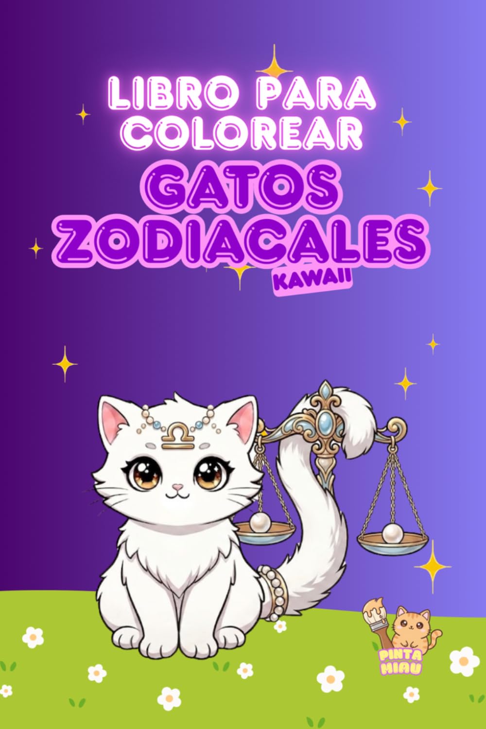Libro para colorear de Gatos Zodiacales Kawaii (Libros para colorear Kawaii)
