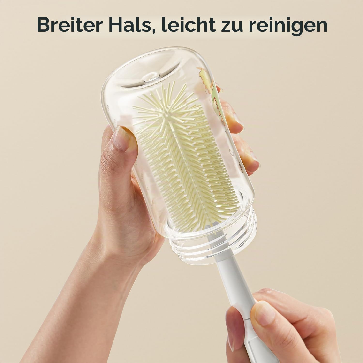 Oberni 240ml/8oz Babyflasche mit Größe 2 Mittel Fluss sauger, Anti-kolic Milchflasche für Neugeborene Baby ab 3 Monate +, Beige / 2 Stück