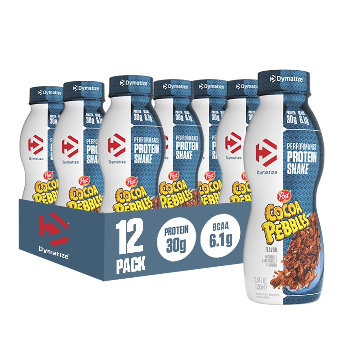 Dymatize Performance Protein Shake, Cocoa Pebbles, 30g of Protein, 6.1g BCAA for Muscle Recovery, No Added Sugar, Low Fat, 24 Vitamins and Minerals, Gluten-Free, Ready to Drink, On-the-Go Snack, 11.5fl oz, 12 pack BEST BY:13 JUN 2026