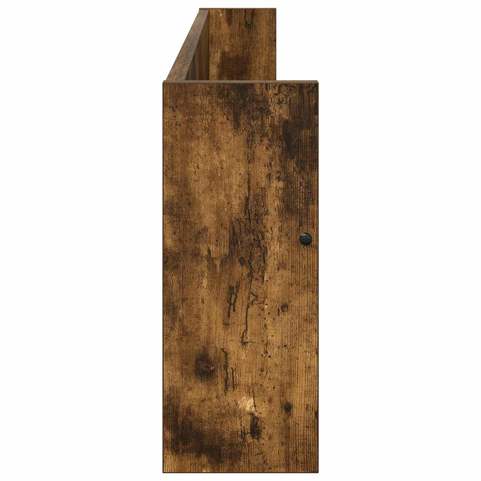 Magazinregal 2 Stück in Geräucherter Eiche aus Holzwerkstoff 100 x 12 x 30 cm mit Wandmontage, vielseitiger Zeitschriftenhalter für Wohnzimmer, Büro und Leseecke