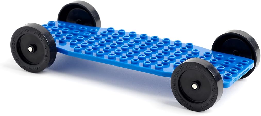 Pinewood Pro Brick Derby™ Car Chassis | Create a Customized car with Lego® Bricks to Race on Pinewood Derby Tracks | Fully Assembled and Ready to Race from Engineered for Speed