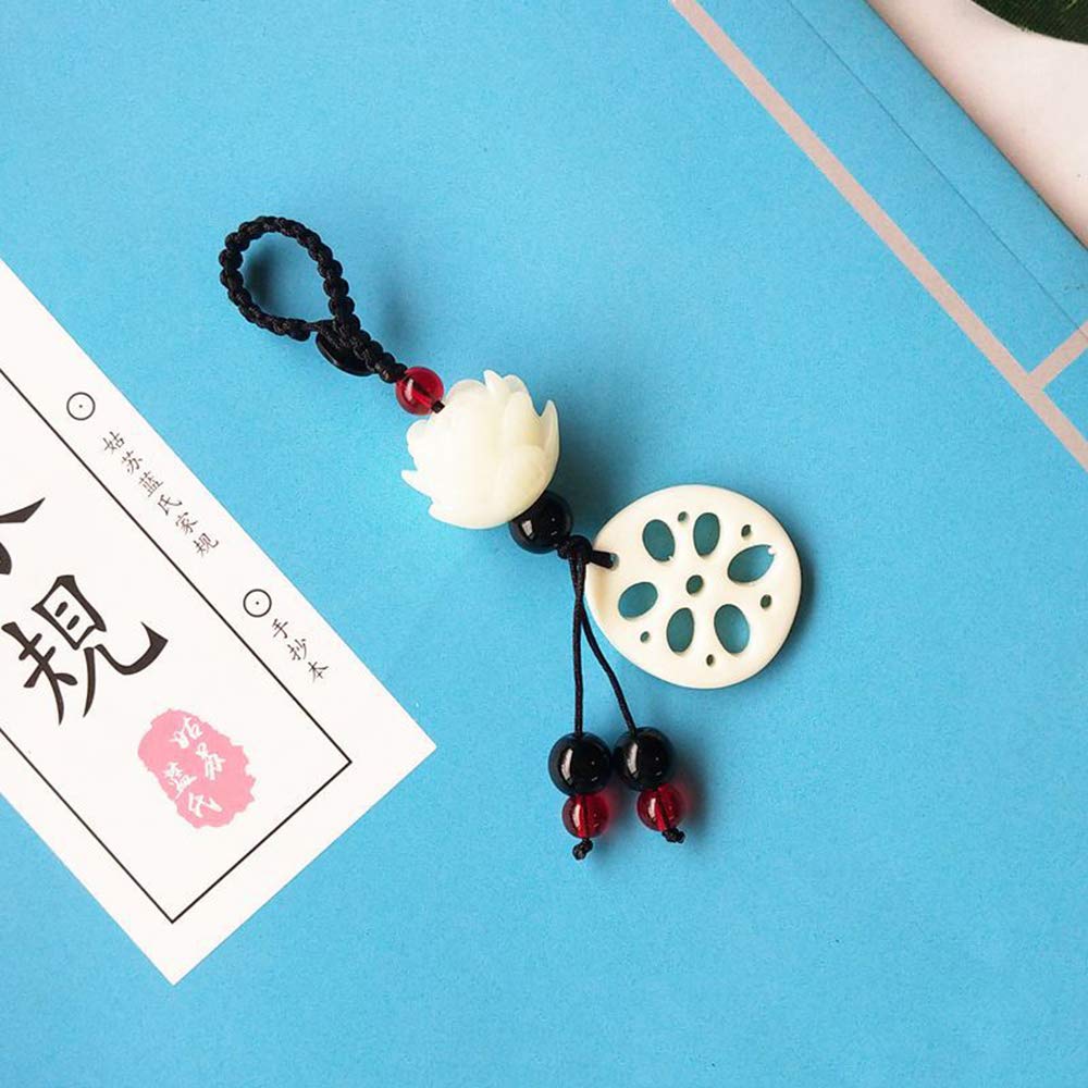MUITOBOM Lotus Pendant, Chinese Movie Chen Qing Ling Traditional Tassel Pendant Black