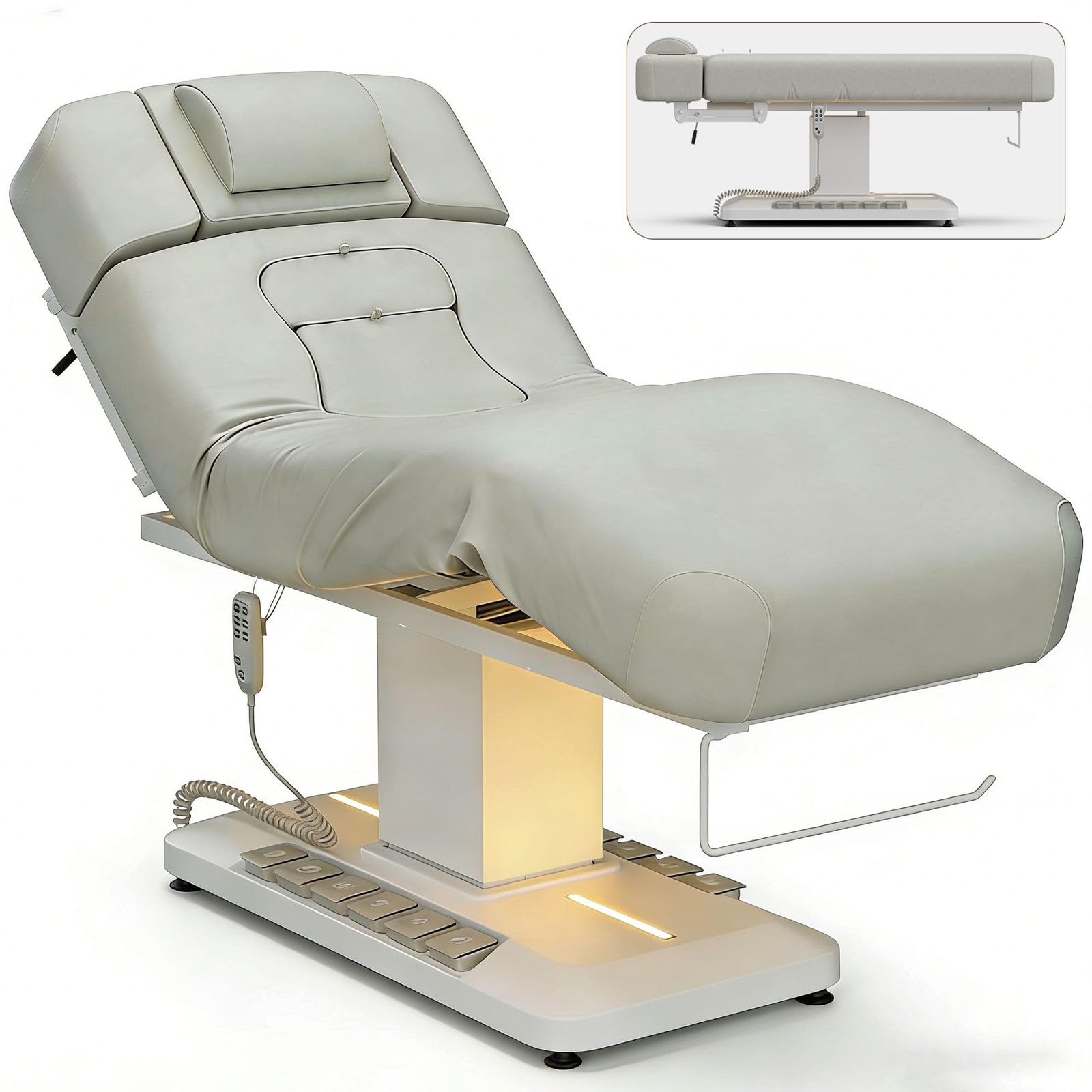Icoget Electric Massage Table for Pregnancy Maternity Multi-Function Esthetician Facial Bed with Ambient Lighting Spa Treatment Therapy Bed