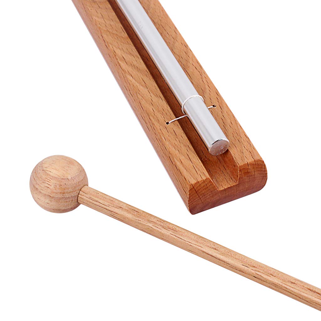 Alnicov Carillon solo de méditation avec instrument de percussion en maillet pour prière, yoga, énergies orientales, guérison ou gestion de classe des enseignants