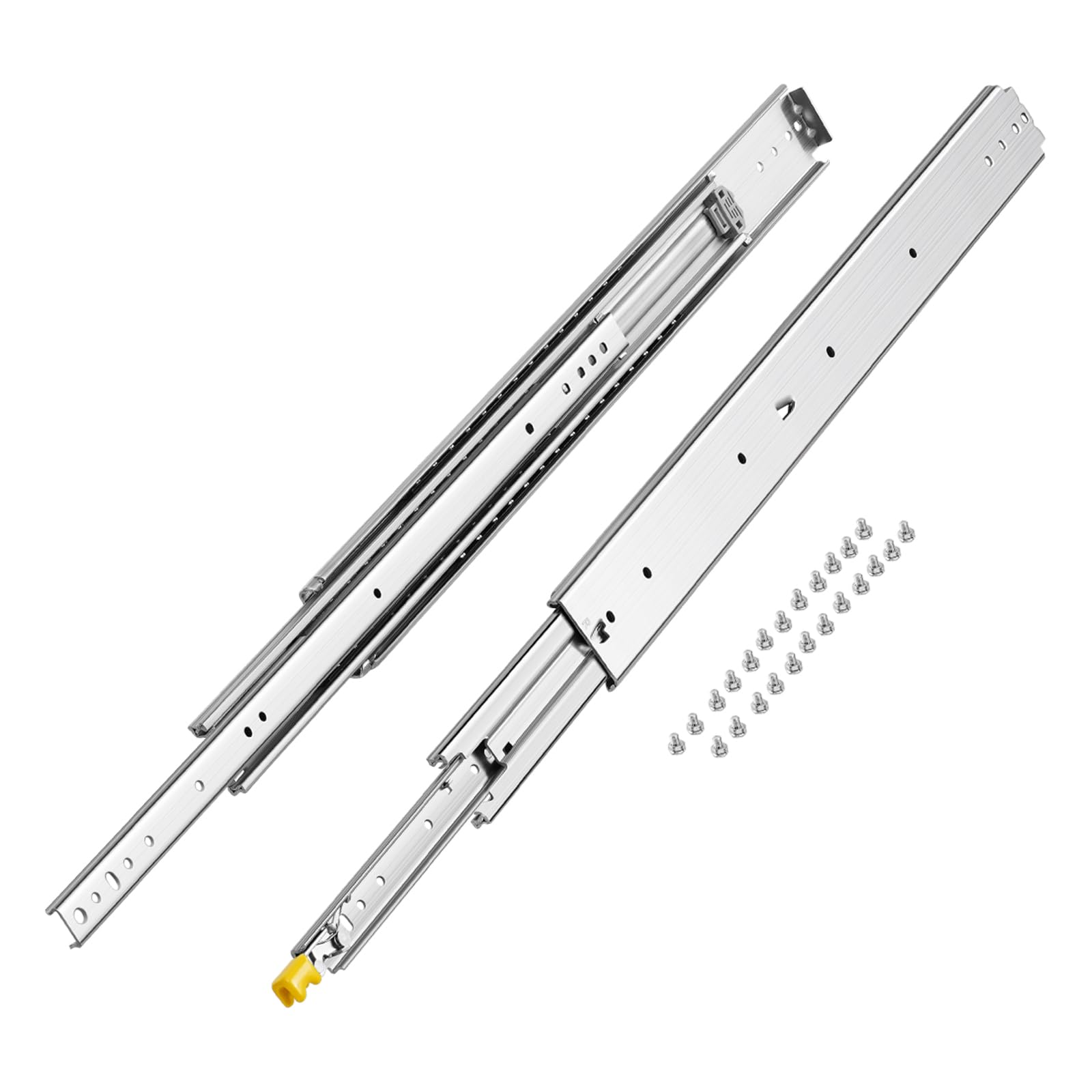VEVOR 1 para szyn do szuflad z pełnym wysuwem 812 mm, udźwig 226,8 kg, prowadnice szuflad, łożyska kulkowe z blokadą, montowane z boku szyny teleskopowe do regałów, szafek, szuflad przemysłowych