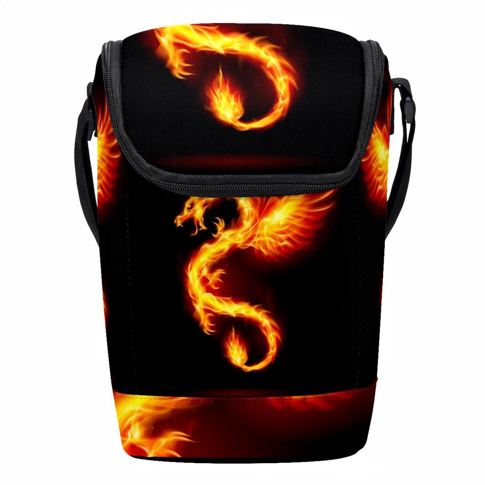 Lonchera con cremallera Fire Dragon bolsa portátil unisex para alimentos