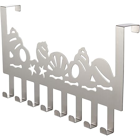 Perchero de sobre Puerta Percha Colgar Puerta - Percha Puerta para Ganchos - Perchero de para Baño, Dormitorio, Cocina, Perchero sin Taladro, Ideal ...