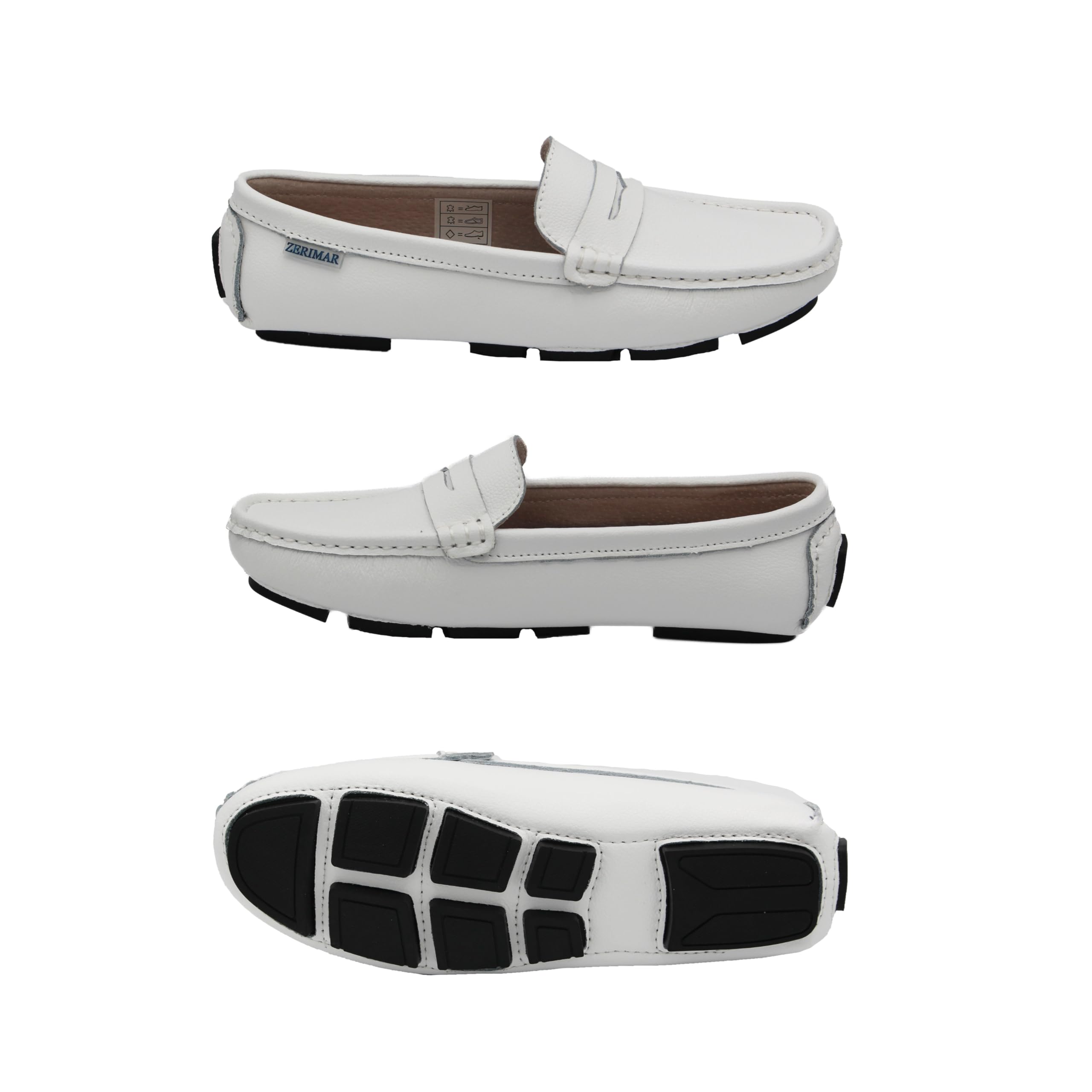 Zerimar Chaussures Habillées Confortables pour Femme - Mocassins en Cuir - Ballerines pour l'été - Chaussures d'été - Cuir Masqué
