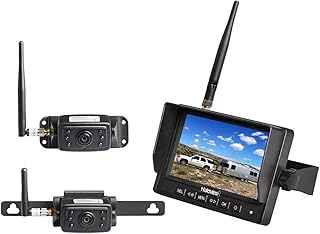 Haloview MC5111-2 Hitch Camera 5'' LCD 720P HD Digital Wireless Backup Camera System Rear View Monitor and IP69K Waterproof Reversing Built in DVR Kit for Trucks/Trailer/Bus/RVs/Pickups/Camper/Vans