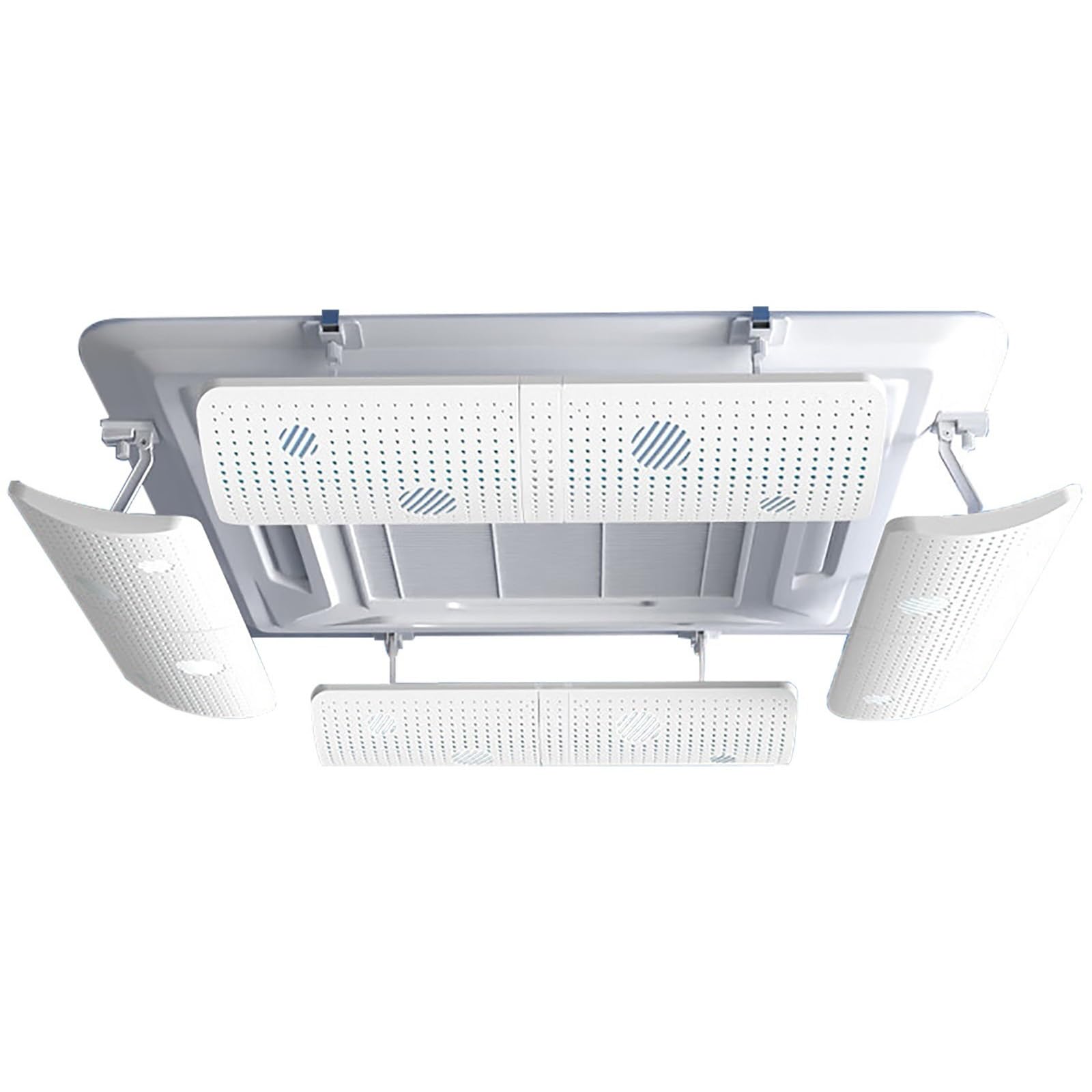 Set di 4 Deflettore Condizionatore Universale per Bocchette di Ventilazione (Cassette a Soffitto), Installazione Senza Attrezzi, Previene il Flusso d'Aria Diretto