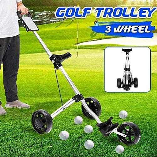 Push Cart 3 Wheel Push Pull Golf Cart Collapsible Cart One Second To Open And Close Folding Cart Lightweight Golf Carts With Score Board Foot Brake #TOP2