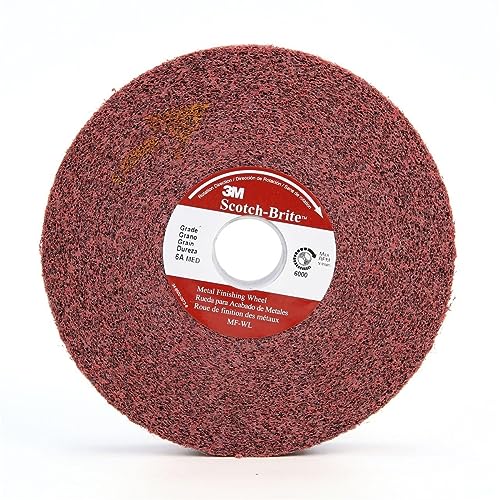 3M - 61500137189-EA - 3M Scotch-Brite MF-WL Convolute Aluminum Oxide Medium Deburring Wheel - Medium Grade - Arbor Attachment - 16 in Diameter - 10 in Center Hole - 1 in Thickness - 24087