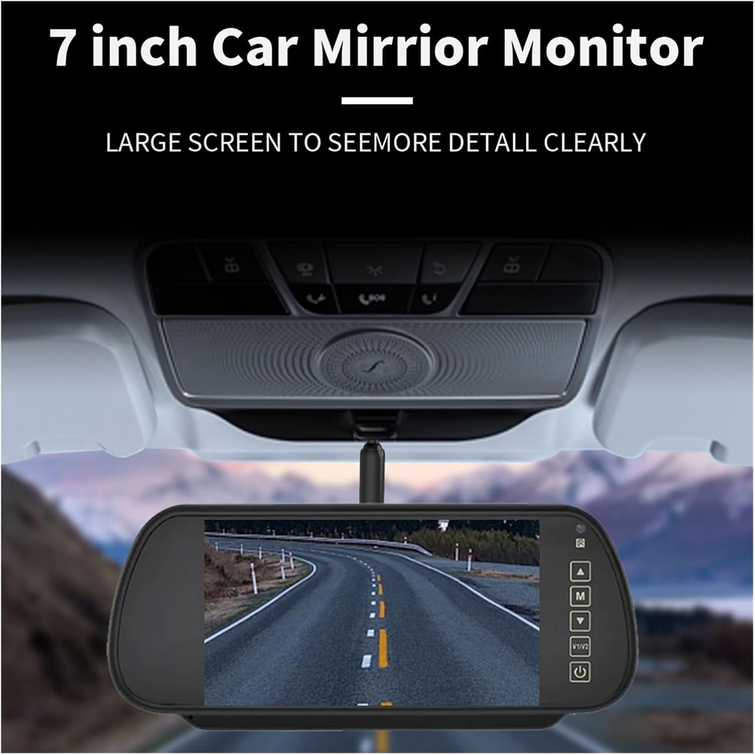 Waterproof Night Vision Car Brake Light Reverse Camera with 7-inch Rearview Mirror Monitor Compatible with Transit Custom 2012-2015