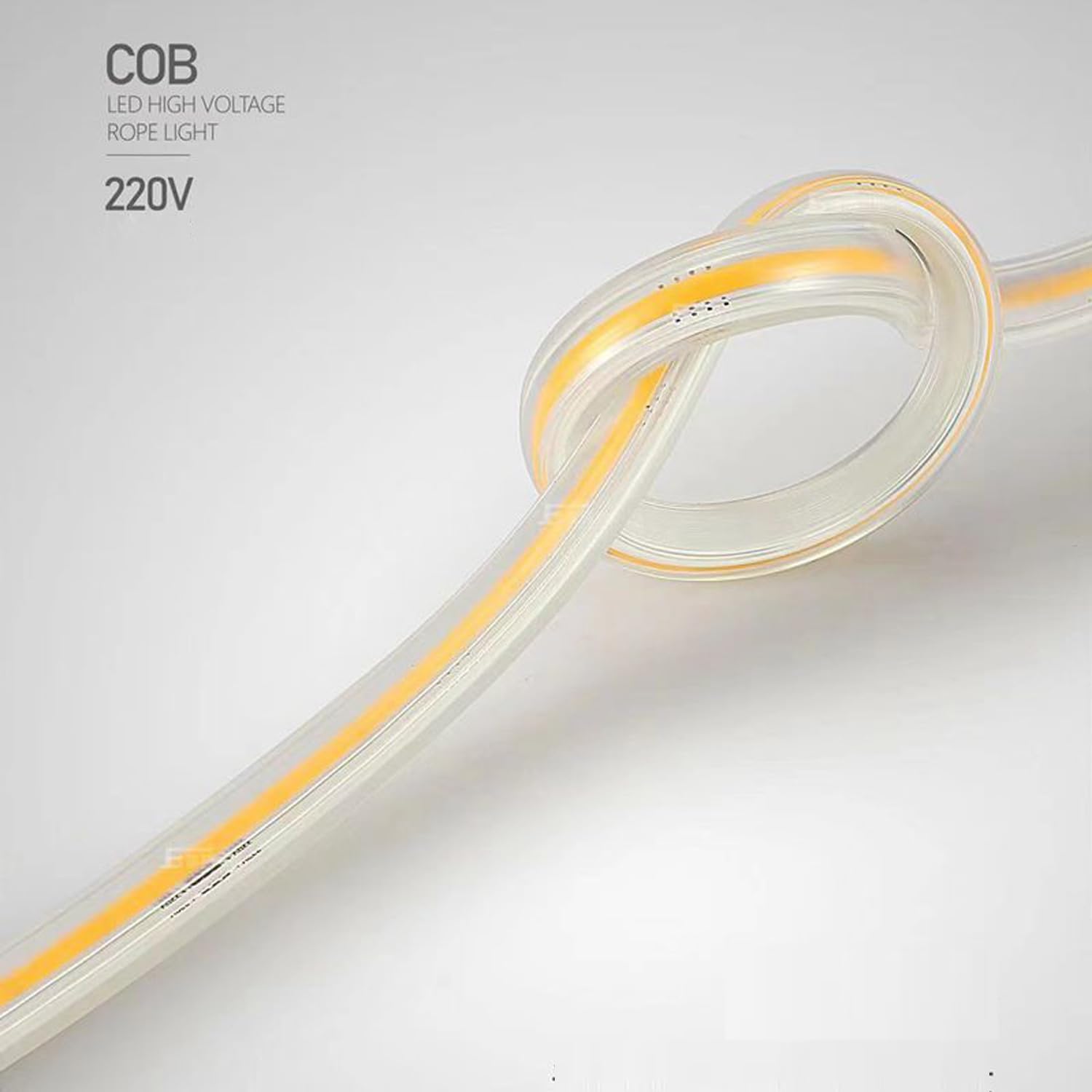 Tira de LED COB 12m Blanco Cálido 3000K, Luces LED 220V 230V, iluminación uniforme súper brillante, IP65 impermeable