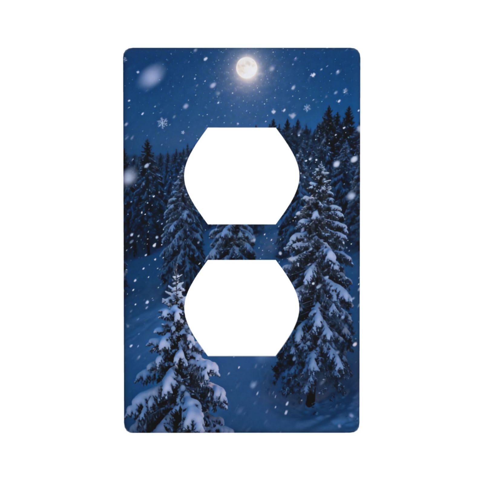 Winter Snow Pine Decorative Switch Plate Cover-Unbreakable Polycarbonate Wall Plate for Home Office, 1 Gang with Screws