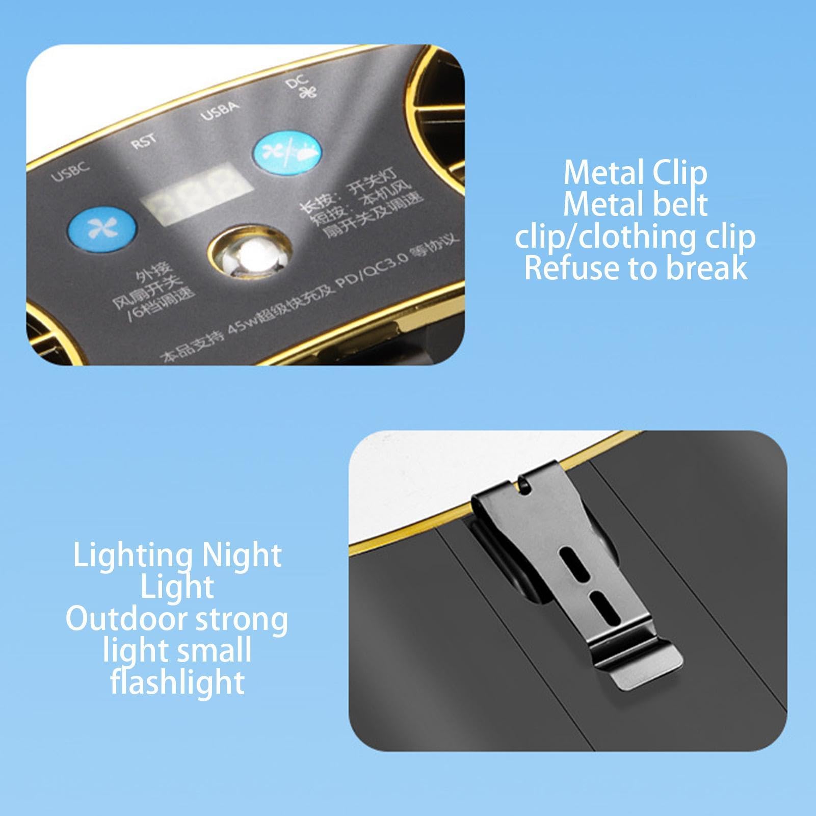 Ventilador de cintura portátil, circulador de aire, recargable por USB