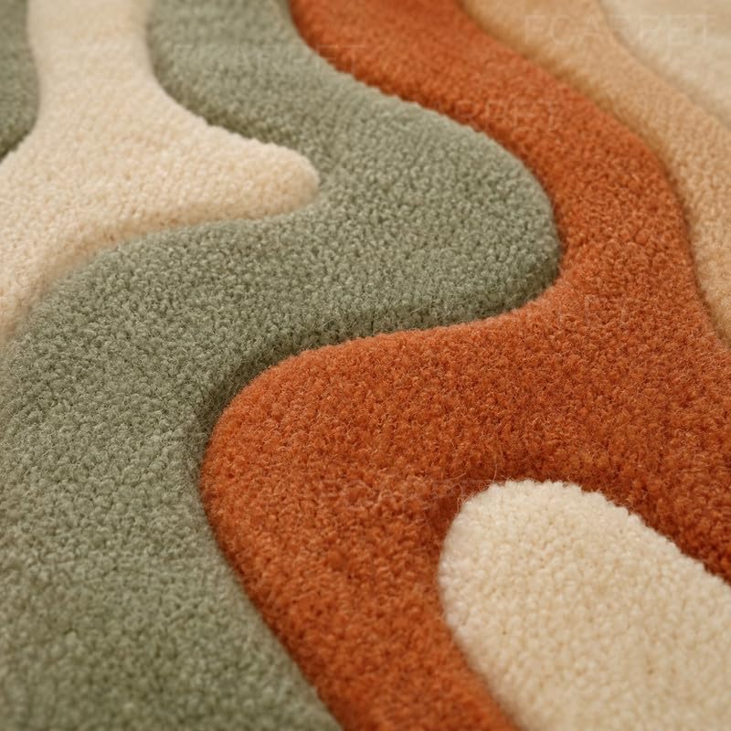 Image of Hand Tufted Irregular Shape Carpet Luxury Wool (Multicolor 6 x 8 feet)