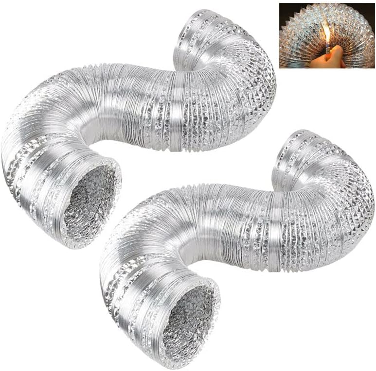 Clothes Dryer Vent Hose Kit High Heat Aluminum 4"x 8 ft -