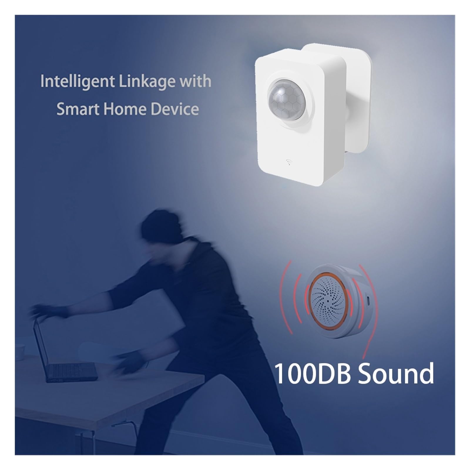 Detector de Sensor Movimiento, sensores Alarma Escena Inteligentes Rutina Creat con Soporte Ajustable(2 PCS)