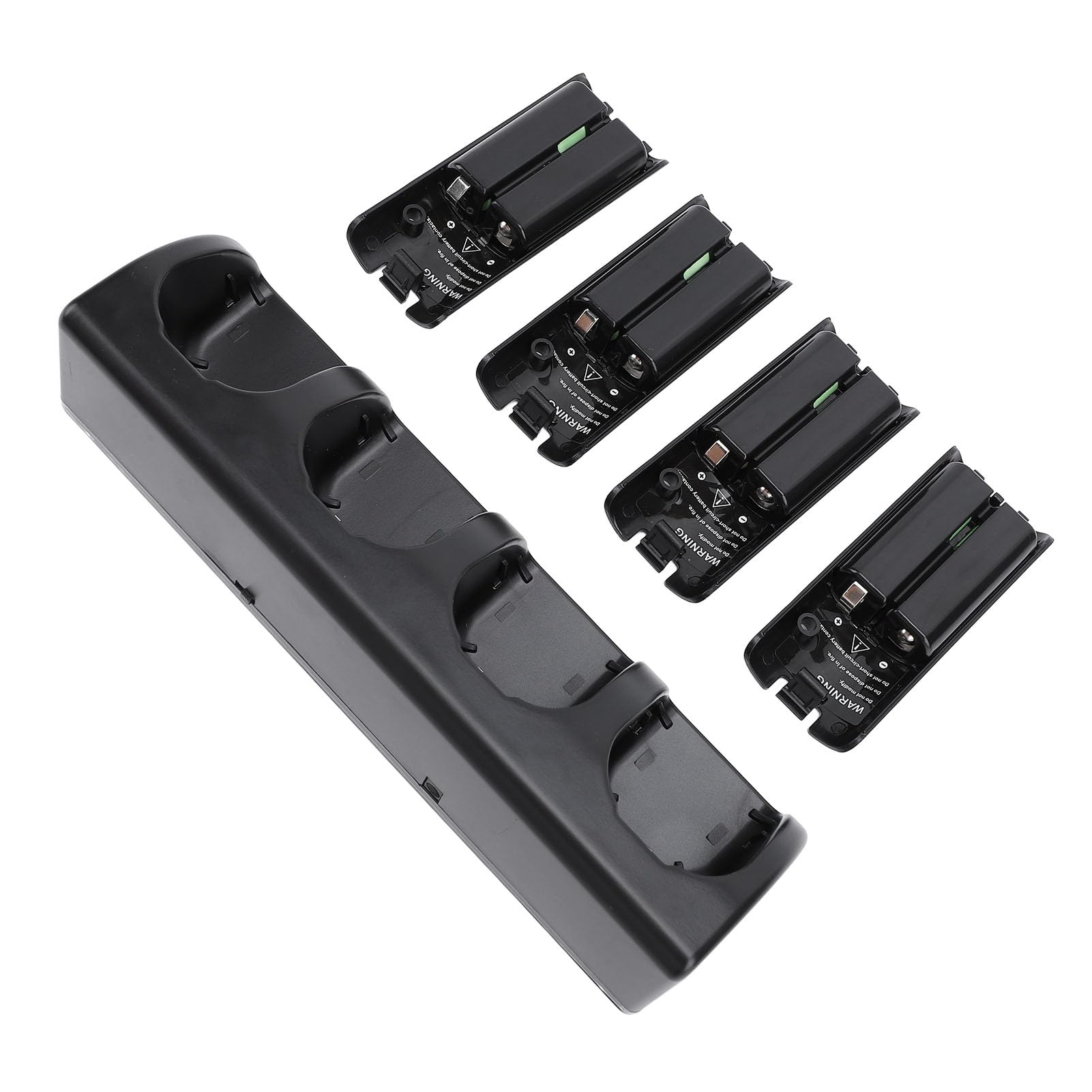 lyrlody Station de Chargement à Distance Station de Chargement pour Contrôleur ABS avec 4 Piles Rechargeables de 2800 MAh Charge 5 V pour 4 Contrôleurs Salles de Jeux Familiales et Joueurs (Black)