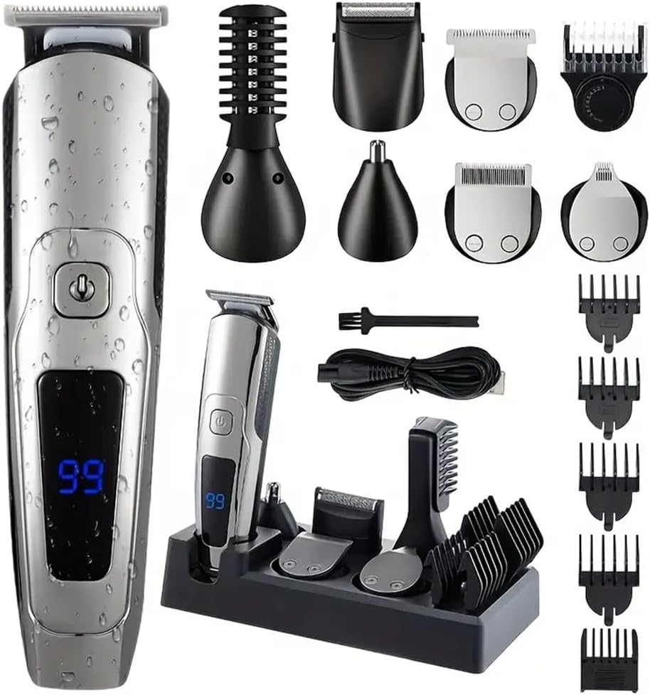 GERTZY 6-in-1 Electric Grooming Kit with all attachments and charging stand