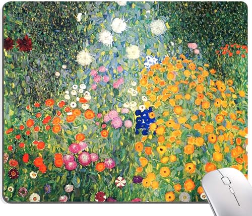 Image of Premium-Textured Mouse Pad, Non-Slip Rubber Base Mousepad for Laptop, Computer & PC, 9.5x7.9 in - Enhanced Precision, Ergonomic Comfort, Ideal for Gaming & Office (Flower)