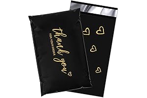 JinRuiKJ Black Thank You Poly Mailers 6x9 Inch