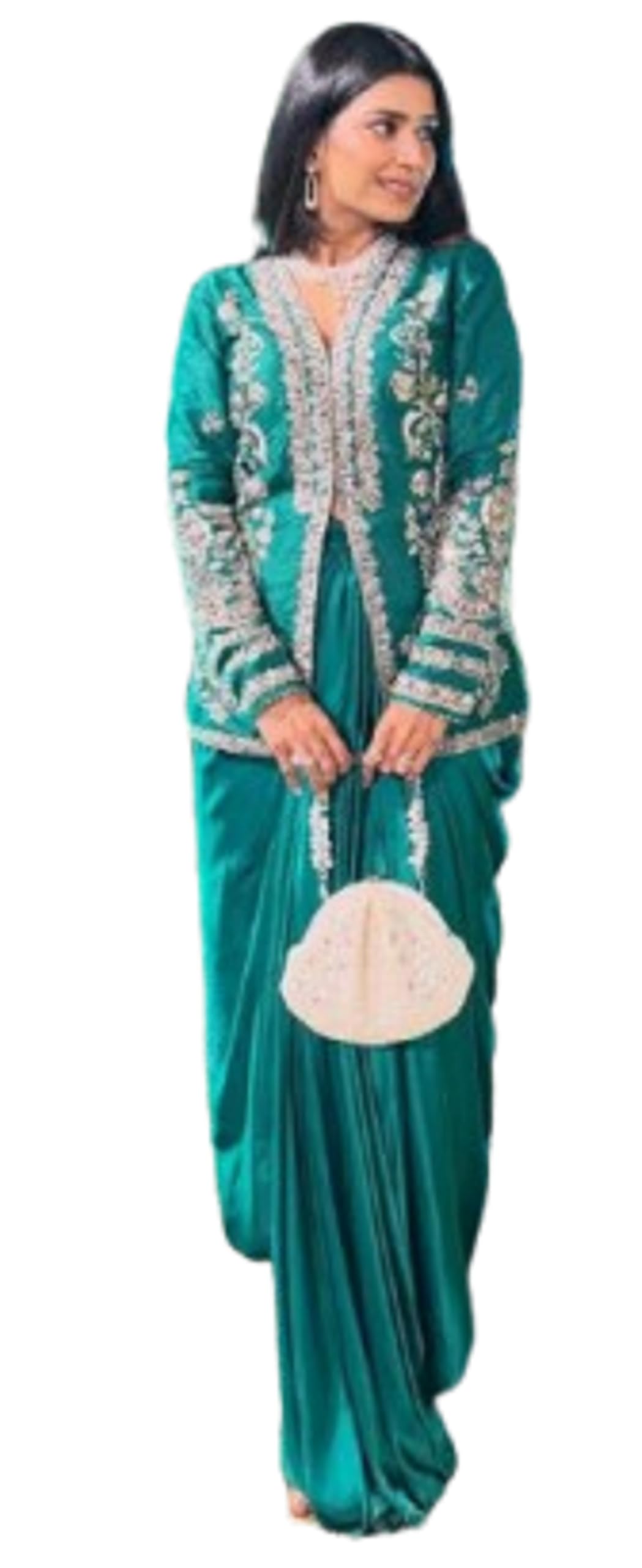 brand of brothers stor Lehenga Dhoti Trending Women's three-piece western outfit for the trendy wedding Shrug with Dhoti style,Banglori Full Stitched Blouse Set-picture-38