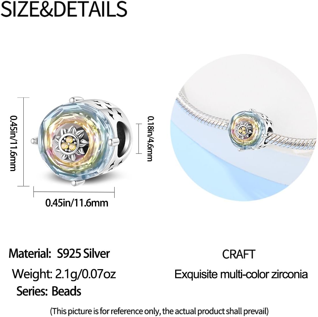 KUNSIR Charms Beads fits Pandora Charm bracelets for Woman 925 Sterling Silver Dangle Pendant Bead Jewelry Beads Gifts Happy Birthday Charms for Women Bracelet&Necklace - Image 3