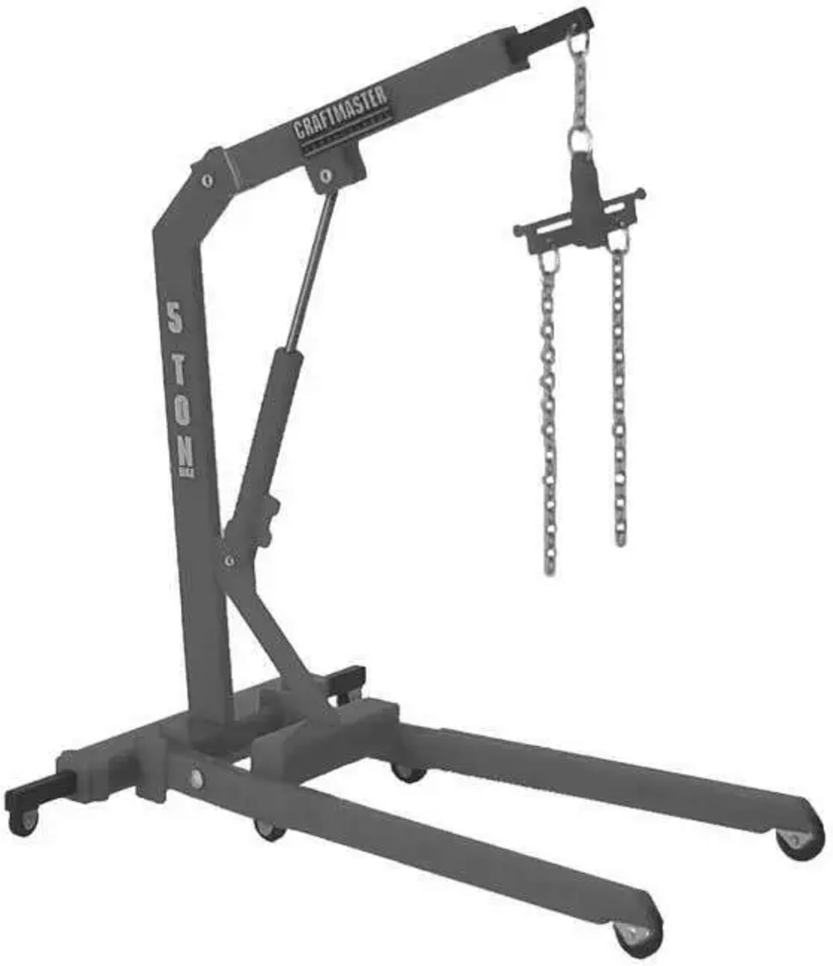 HOBBY GEAR - 1:24 Scale Engine Hoist Model, CRAFTMASTER 5-Ton Capacity, Extendable Boom with Chain, Grey