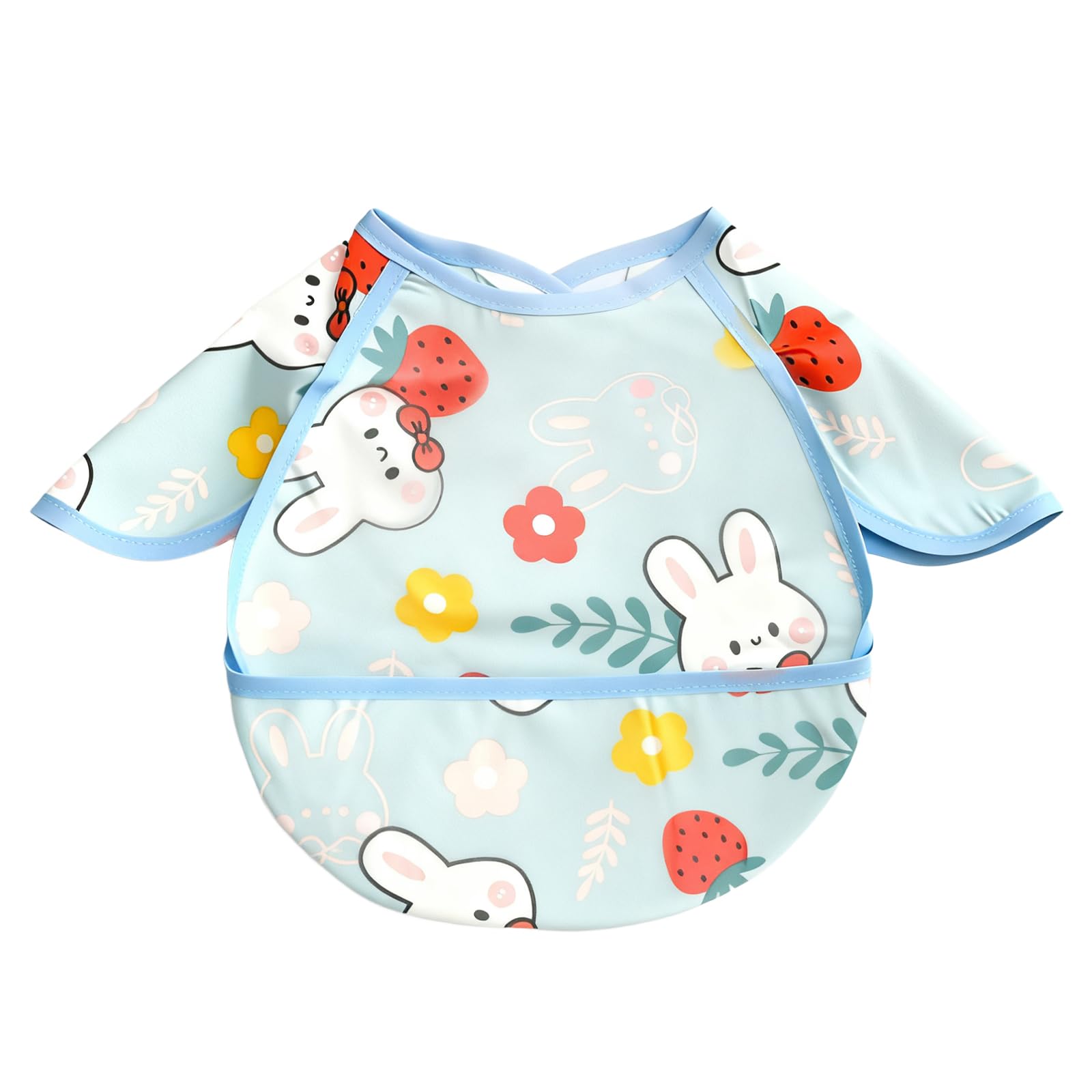 Rieoany Baby Bibs, Waterproof and Washable Bibs for Toddlers Aged 12-36 Months, Pure Cotton Baby Bib Ideal for Feeding and Playing