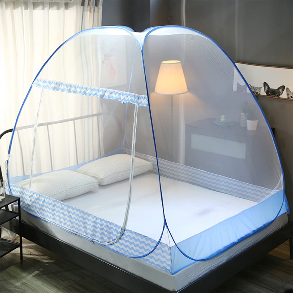 Portable Zanzariera da Letto Pieghevole Zanzariere a Cupola Porta Singola Leggero Tenda da Campeggio Facile da Installare per Viaggio Casa Esterna