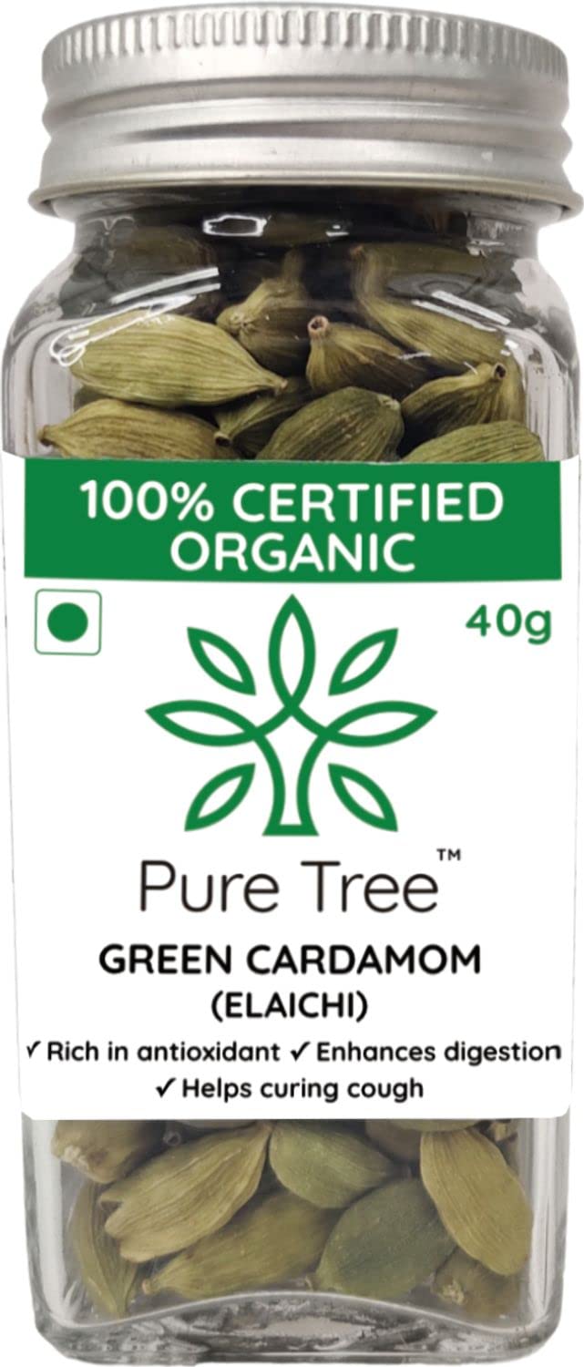 See full amazon price history chart for Pure Tree Certified Organic Elaichi | 40 g | Glass Jar | Organic Green Cardamom | Hari Elaichi Whole Spices | Chhoti Elaichi Seeds Unique Aroma & Pleasant Flavour Pure Tree Certified Organic Elaichi | 40 g | Glass Jar | Organic Green Cardamom | Hari Elaichi Whole Spices | Chhoti Elaichi Seeds Unique Aroma & Pleasant Flavour (B09WN22JXR) Amazon Price History, Amazon Price Tracker