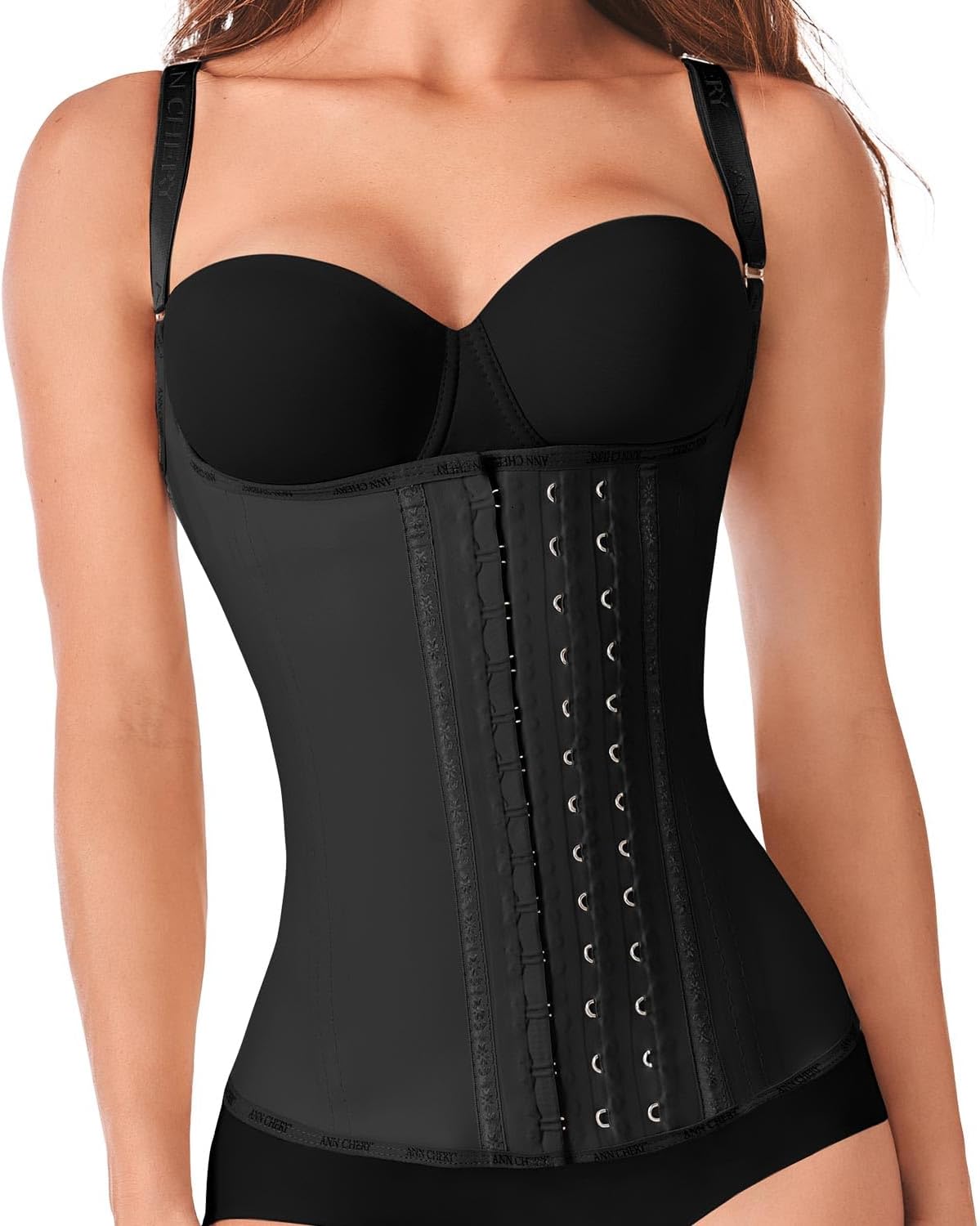 Ann Chery 2028 Corset Waist Trainer for Women | Colombian Semi Vest Cincher with Adjustable Straps | 3 Hook Latex Shaper - Image 3