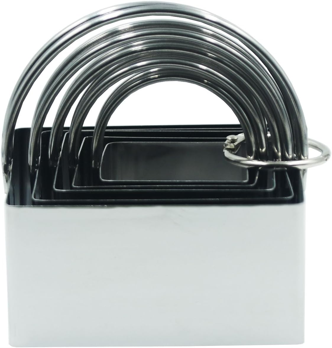 Square Biscuit Cutters with Handle,5 PCS Set Stainless Steel Square Cookie Cutter Molds for Baking Pastries Doughs Doughnuts