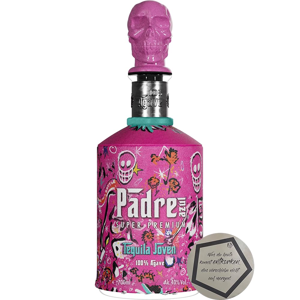 Padre Azul Super Premium Tequila Joven Limited Artist Edition 2024 0.7 l 40% vol inkl. LOVEVINO Silver Button Sticker