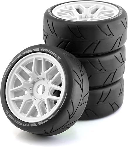 Miniatura 28 de Lifehead 1/8 Escala 4.055 in Diámetro Exterior RC Flat Track Car Rally Coche Neumáticos y llantas para HPI WR8 HSP Hobao ARRMA Redcat Losi Kyosho