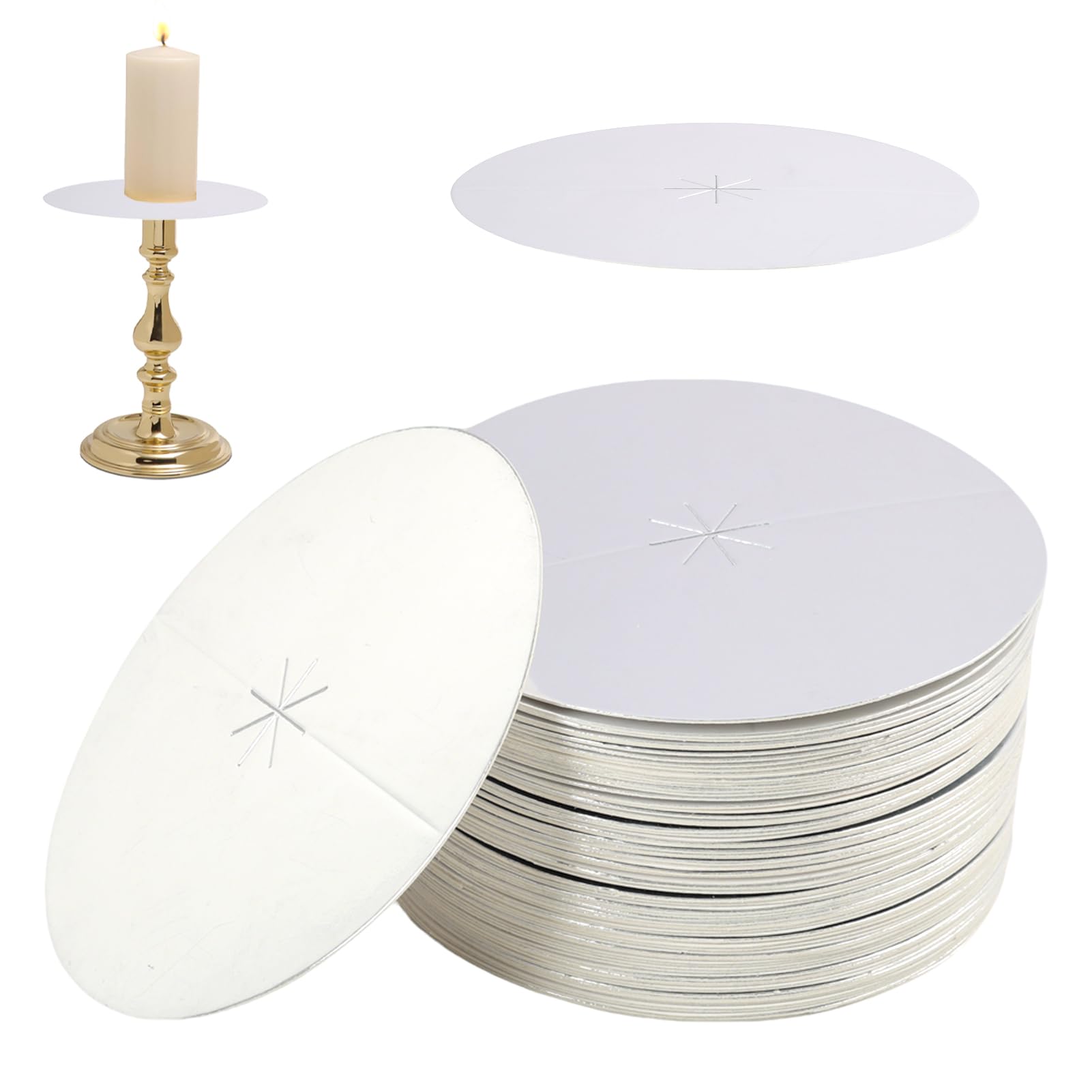 100 PCS Tropfenfänger für Kerzen Tropfschutz Papier Tropfschutz Kerze, 8 cm, Kerzenmanschetten gegen Wachstropfen, ideal für Feste, Zeremonien, Kirche und Zuhause