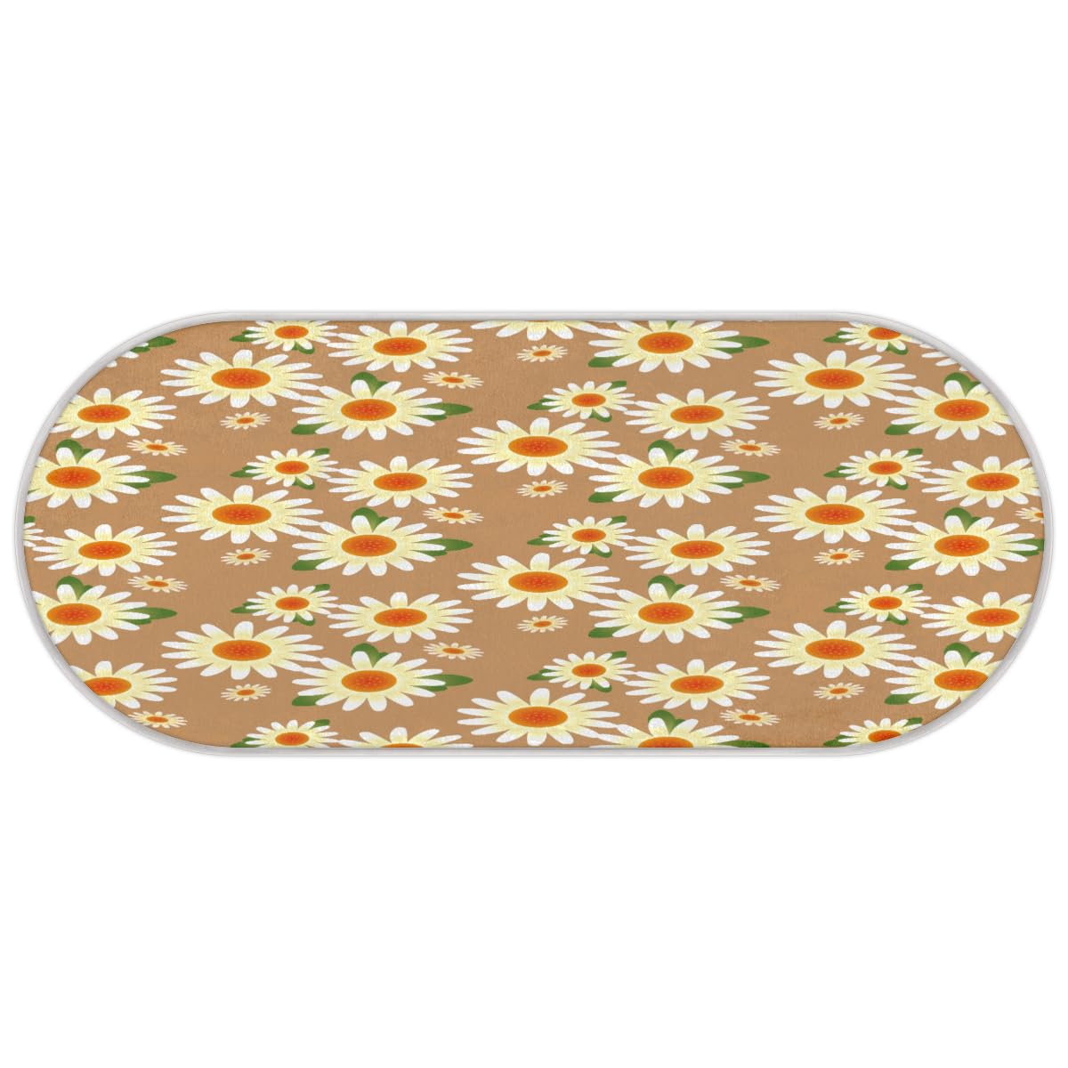 TropicalLife Stokrotka kwiat dywanik mata 50 x 120 cm, śliczny kwiatowy długie włosy pogrubiony obszar dywaniki do pokoju kuchni domu łazienki wewnątrz antypoślizgowa mata podłogowa dywaniki