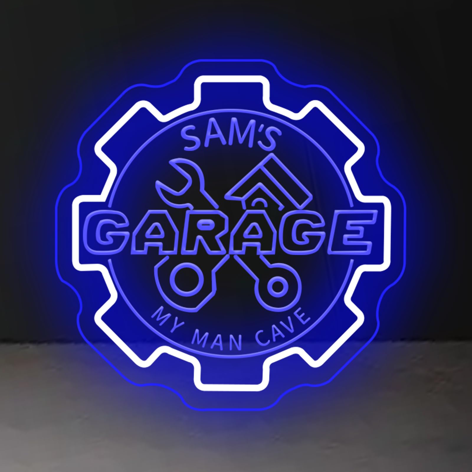 Custom Garage Neon Sign for Garage Personalized Garage Name LED Signs LED Neon Lights for Garage Dimmable Customized Garage Light Up Signs for Garage Wall Decor — image 1