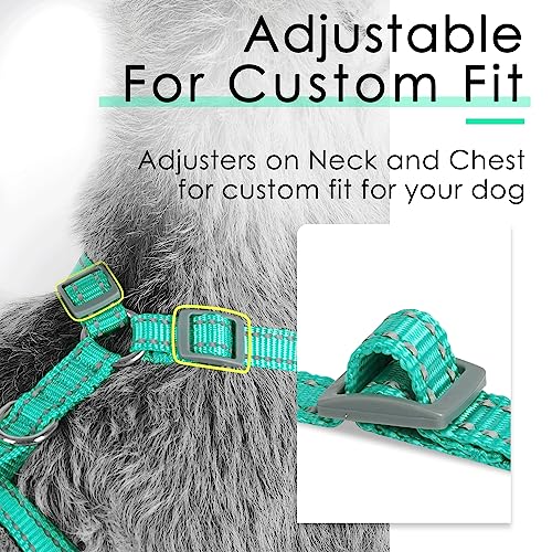ThinkPet No-Pull Hundegeschirr Leine Set, Atmungsaktiv Brustgeschirr für Kleine Mittlere Große Hunde, Einstellbar Weich Laufgeschirre Sicher Kontrolle Gepolstert Reflektierendes Sicherheitsgeschirr