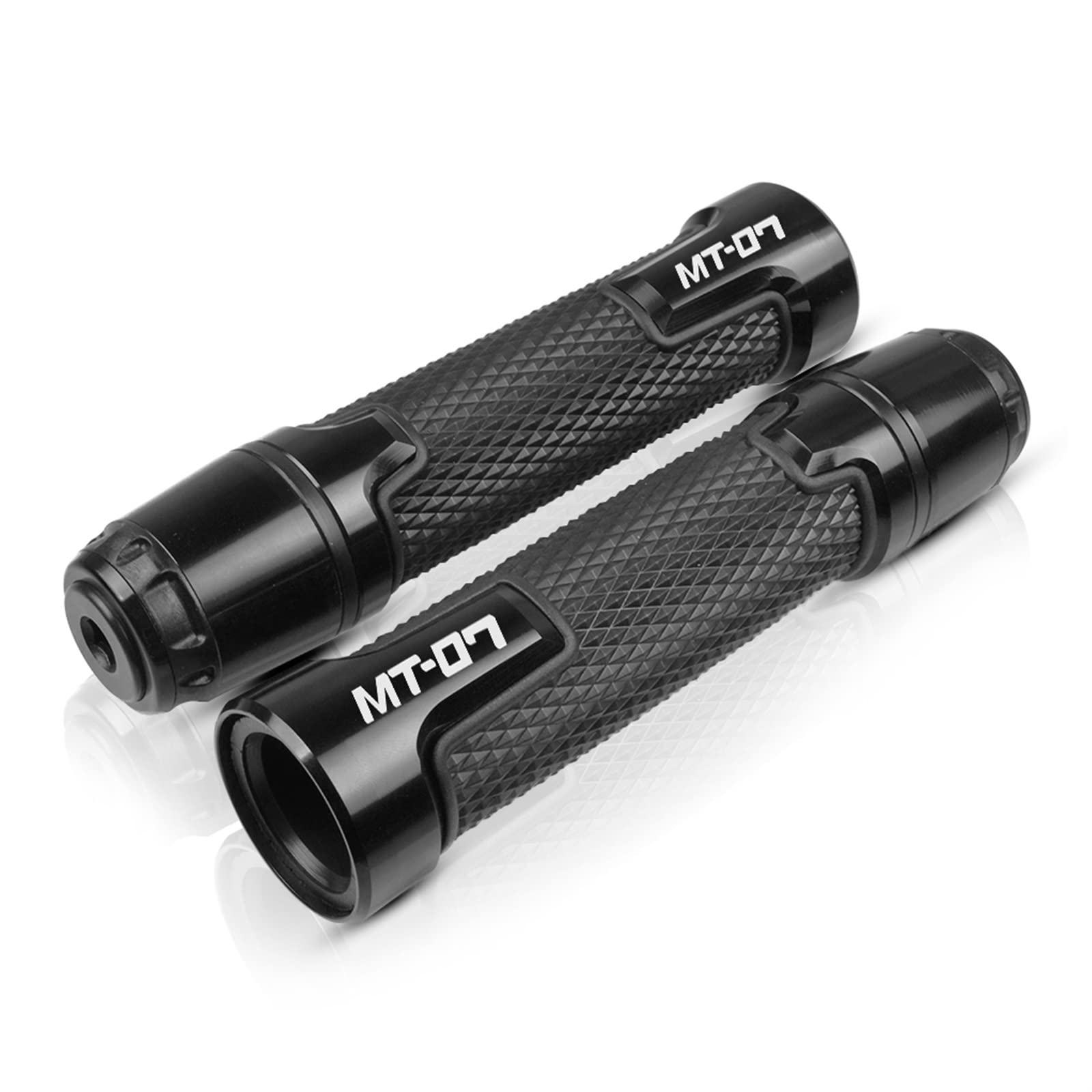 Poignées de guidon moto 22mm Yamaha MT-07 FZ-07 FZ07 MT07 noir
