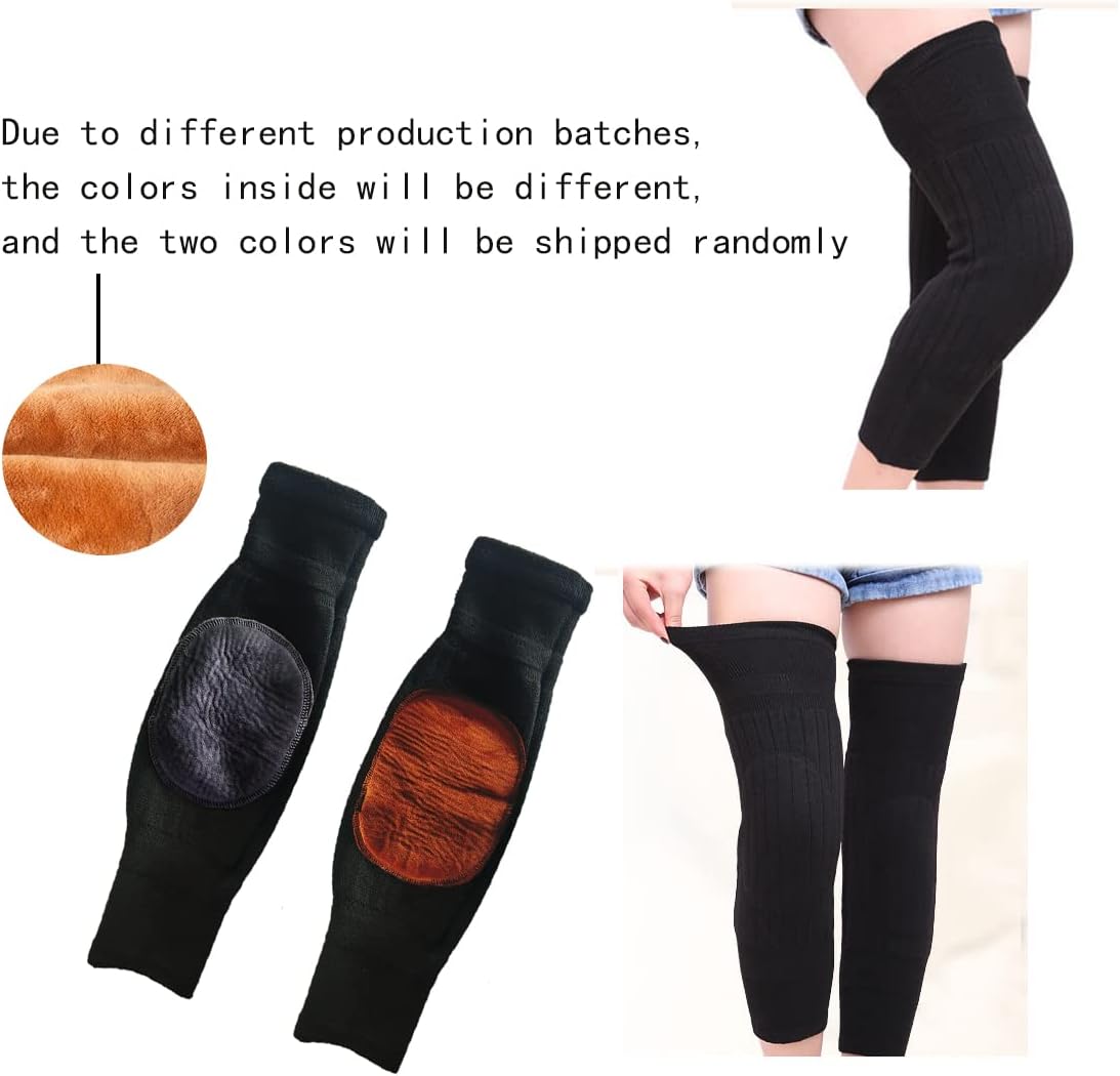Unisex Cashmere Knee Brace Pads Knee Warmers Thicken Lengthen Breathable Elastic Knees Sleeves Support Protector - Image 5
