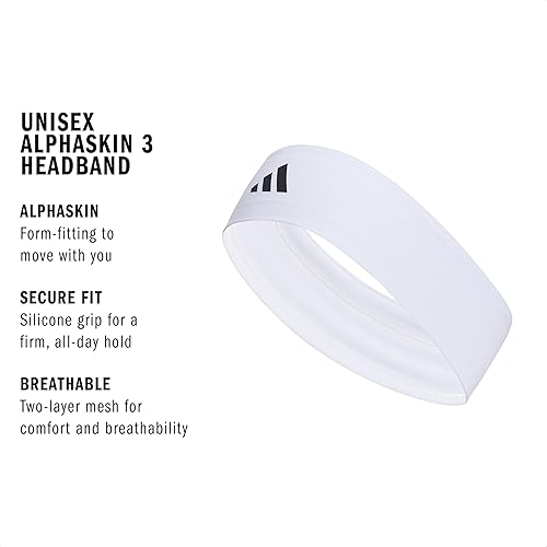 Miniatura 2 de adidas Diadema elástica Alphaskin unisex para adultos